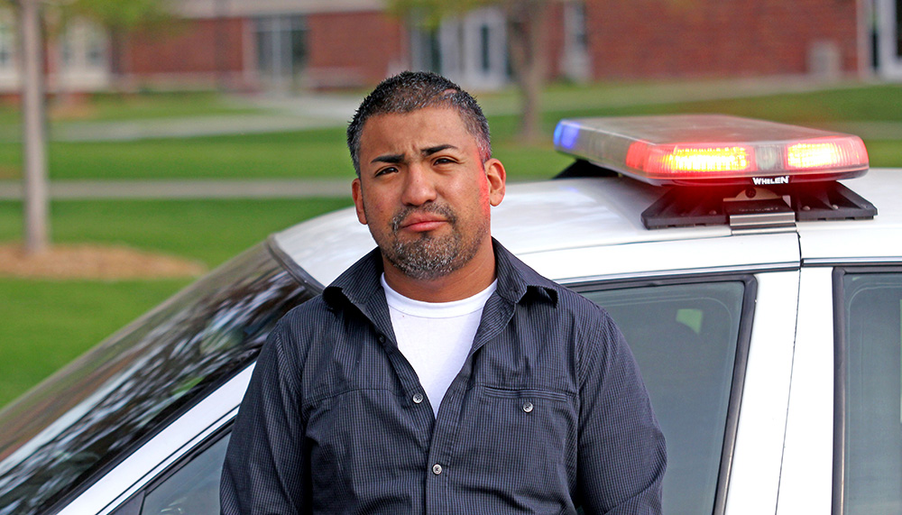 Carlos Palacios of Lexington will graduate from the University of Nebraska at Kearney on Friday with a criminal justice degree. Palacios has advanced through the first phases of the application process to work for the Los Angeles Police Department. However, Palacios can’t afford to make another trip to Los Angeles to take the next test. He plans to work until he saves up enough money to go back to California.