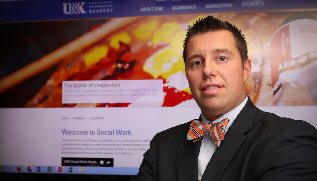 “The online program will directly benefit Nebraska. Nebraska currently, and historically, has a shortage of qualified professionals in social work-related positions,” Ben Malczyk says of UNK’s new online social work programs. (Photo by Corbey R. Dorsey, UNK Communications)