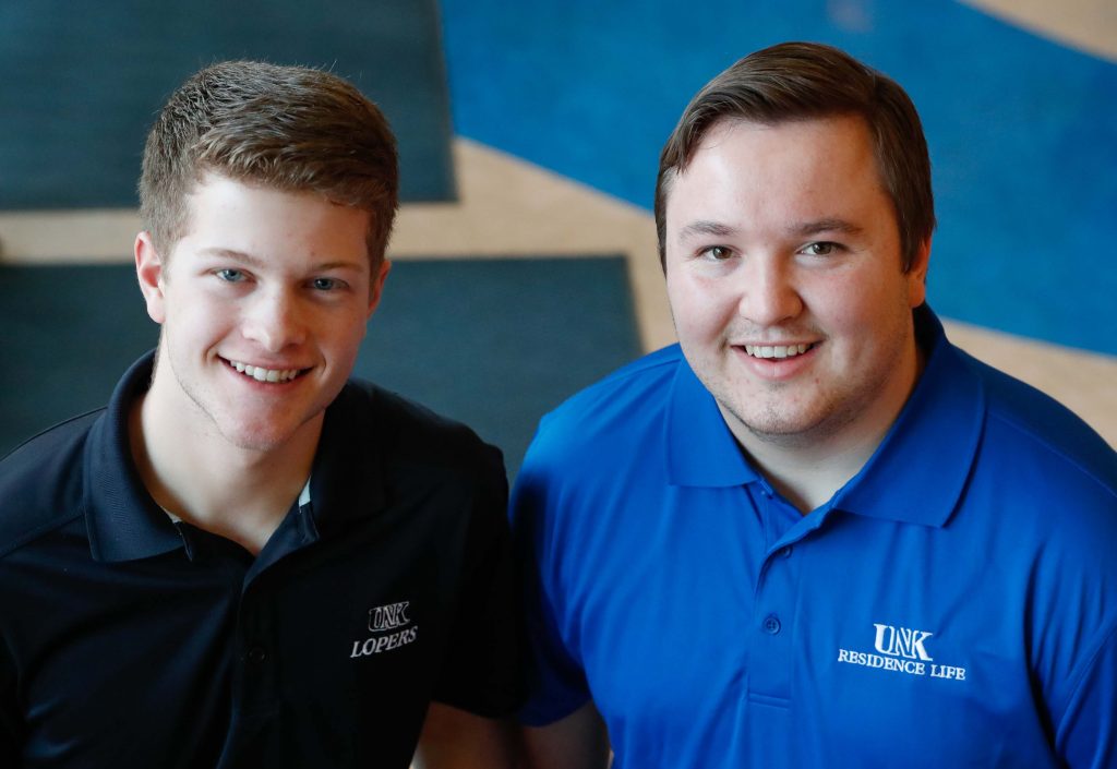 Logan Krejdl, left, and Taylor Janicek will be the next student body president and vice president, respectively, at the University of Nebraska at Kearney. (Photo by Corbey R. Dorsey, UNK Communications)