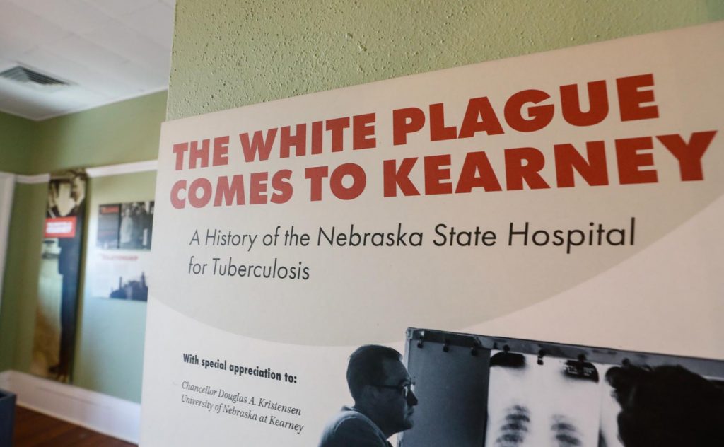For 60 years, the G.W. Frank Museum of History and Culture building on the UNK campus was part of the Nebraska State Hospital for Tuberculosis. A new permanent exhibit on the museum’s second floor reconnects with that time period. (Photo by Corbey R. Dorsey, UNK Communications)
