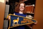 UNK archivist Laurinda Weisse describes her position as “a librarian for the rare and unique, special, one-of-a-kind items on campus.” The archives are home to everything from old school pennants and photos to an insect collection. (Photo by Corbey R. Dorsey, UNK Communications)