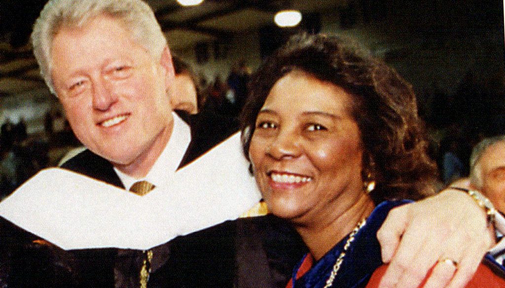 Gladys Styles Johnston hosted the only visit to UNK by a sitting president when Bill Clinton visited campus in 2000. Johnston died Wednesday at age 79.