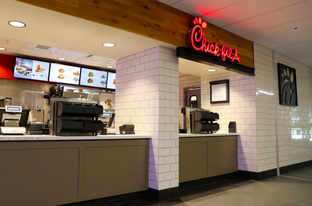 Chick-fil-A – the only location in Kearney – opens today (Aug. 16) inside the student union at the University of Nebraska at Kearney. The restaurant is part of a $6 million renovation of the building. (Photo by Corbey R. Dorsey, UNK Communications)