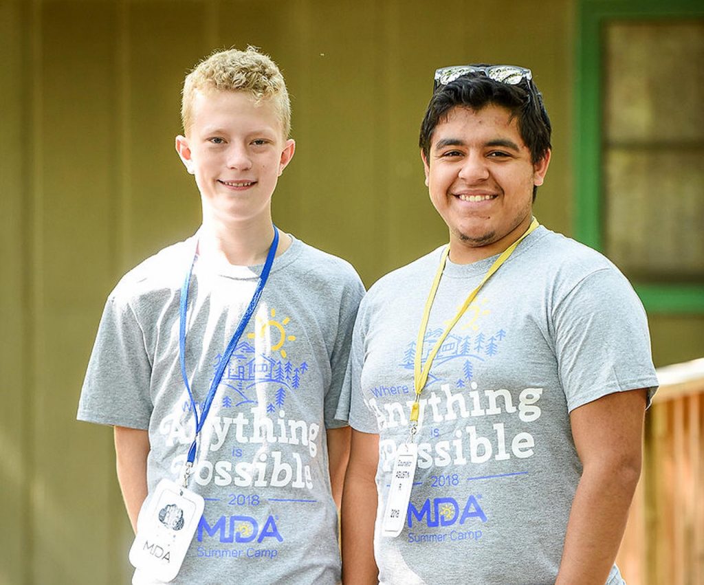 Agustin Ruvalcaba served as a counselor during a weeklong summer camp at Calvin Crest near Fremont. It is organized by the Muscular Dystrophy Association of Nebraska. (Courtesy photo, MDA of Nebraska)