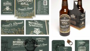 UNK senior Jase Hueser received gold awards for three entries, including this brand identity campaign for the fictional Tammany Hall Brewing Co., during the annual Nebraska American Advertising Awards.