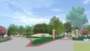 UNK is creating a new main entrance on the east side of campus. The project will transform the area near Warner Hall into a “front door” that welcomes students and visitors to UNK