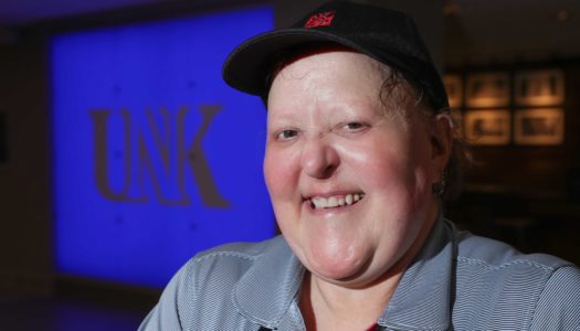Cindy Heaston, who works at Chick-fil-A on the UNK campus, was recently voted staff member of the year by the UNK student body. She’s been an employee of Chartwells, the university’s dining services provider, since August 1998. (Photo by Corbey R. Dorsey, UNK Communications)