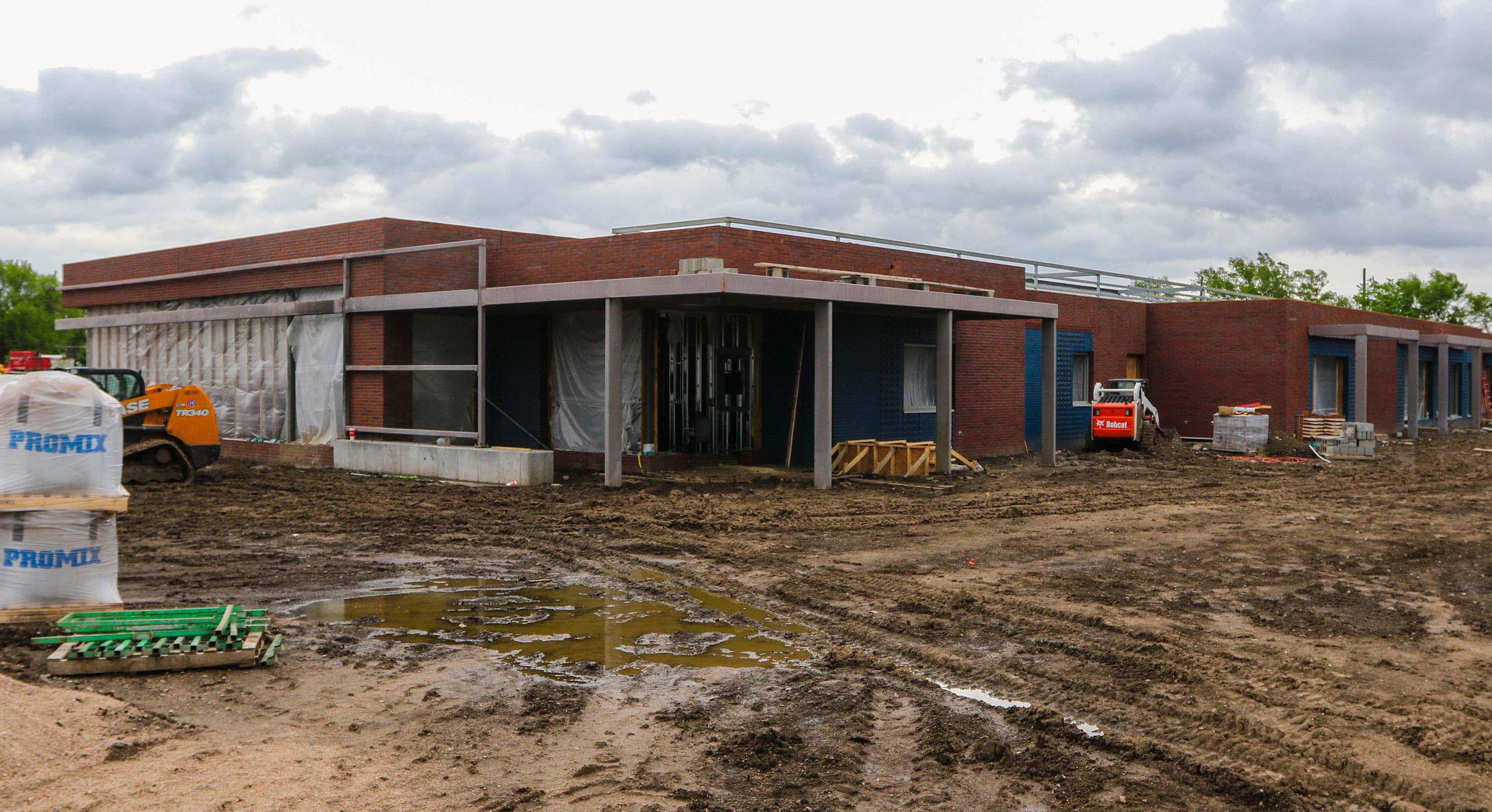 The LaVonne Kopecky Plambeck Early Childhood Education Center is scheduled to open in September on UNK’s University Village development just south of U.S. Highway 30. (Photo by Todd Gottula, UNK Communications)
