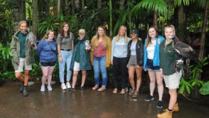 Six UNK students traveled to Australia last month through a new study abroad program. The students, pictured at the Australia Zoo, studied at the University of the Sunshine Coast near Brisbane. (Courtesy photo)