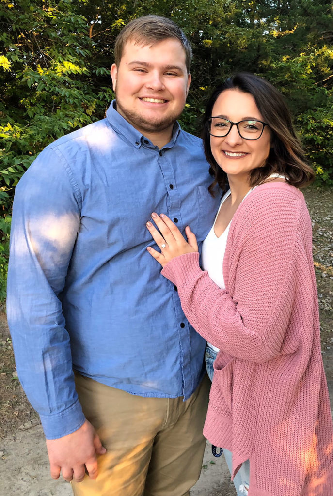 Jacob Roth and his girlfriend Cassidy Pofahl got engaged Oct. 6, three days after he was named UNK's homecoming king. (Courtesy photo)