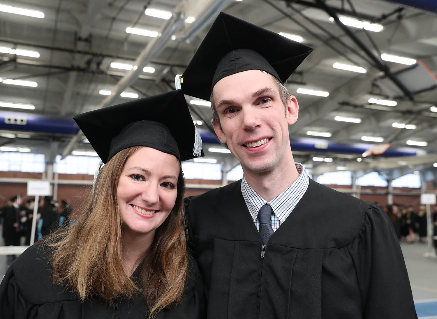 Sara and Brett Kluever received their Master of Education degrees in instructional technology Friday during UNK’s winter commencement. The Kluevers, who met at UNK before marrying in 2010, both teach fifth and sixth grades at Gibbon Public Schools. (Photos by Corbey R. Dorsey, UNK Communications)