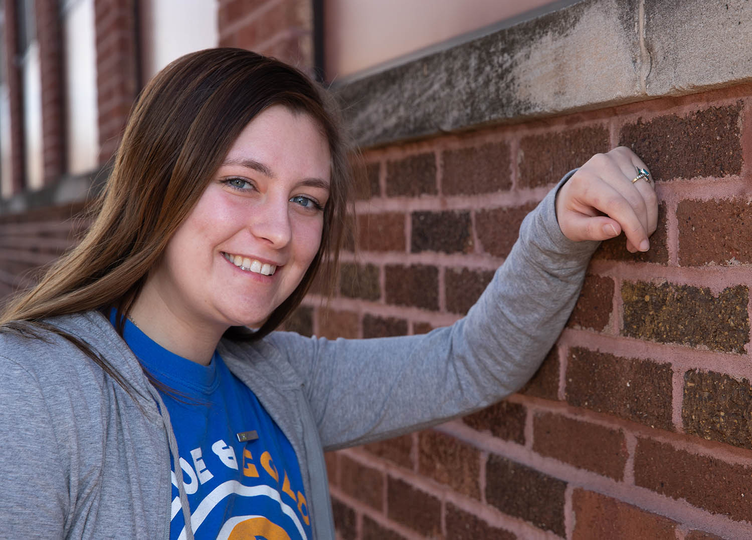 UNK student Autumn Ickler, a junior from Plainview, recently donated bone marrow to a 54-year-old woman battling acute myeloid leukemia. “I didn’t choose to give her my bone marrow just because she has cancer,” Ickler said. “I chose to give her my bone marrow because I want her kids to have more time with their mom, so she could smile again, so she could have more time on this Earth. I want her to have her life back.” (Photo by Corbey R. Dorsey, UNK Communications)