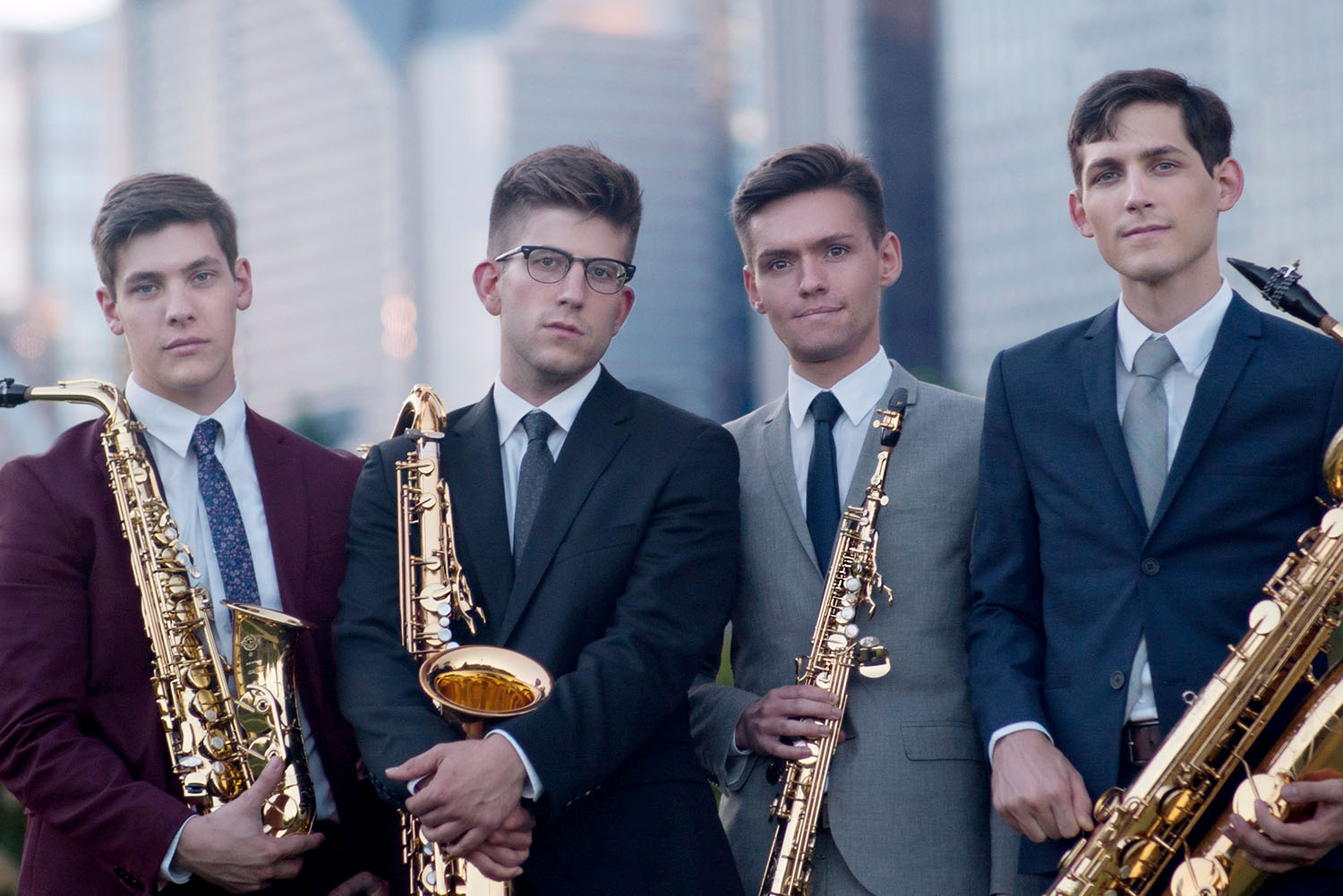 ~Nois, a Chicago-based saxophone quartet, is performing 7:30 p.m. March 14 as part of the UNK New Music Festival. The festival features four concerts in UNK’s Fine Arts Recital Hall, all of which are free and open to the public. (Courtesy photo)