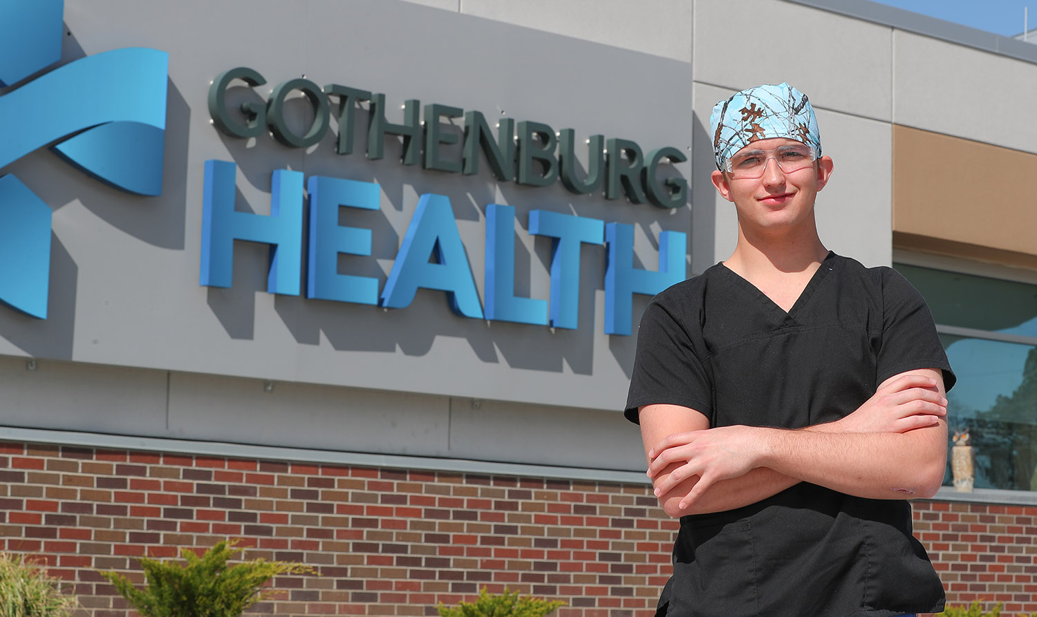 UNK freshman Preston Smith works as a certified nursing assistant at Gothenburg Health. The 19-year-old says the coronavirus outbreak doesn’t impact his decision to pursue a health care career. “It’s what we sign up for – to help people. We’re there to help people during those hard times.”