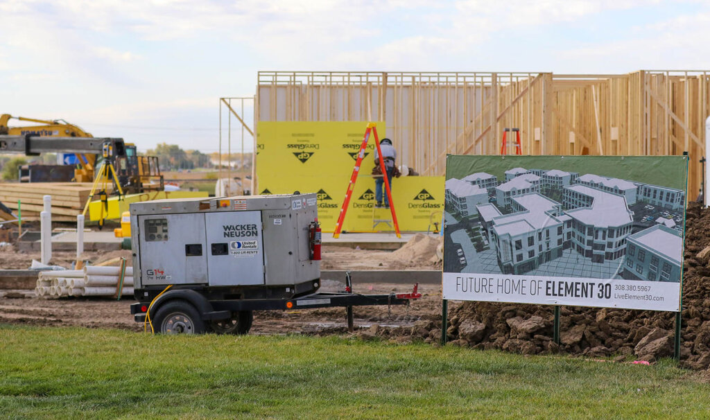 Construction is underway on the first phase of the $48 million Element 30 housing project at UNK’s University Village.