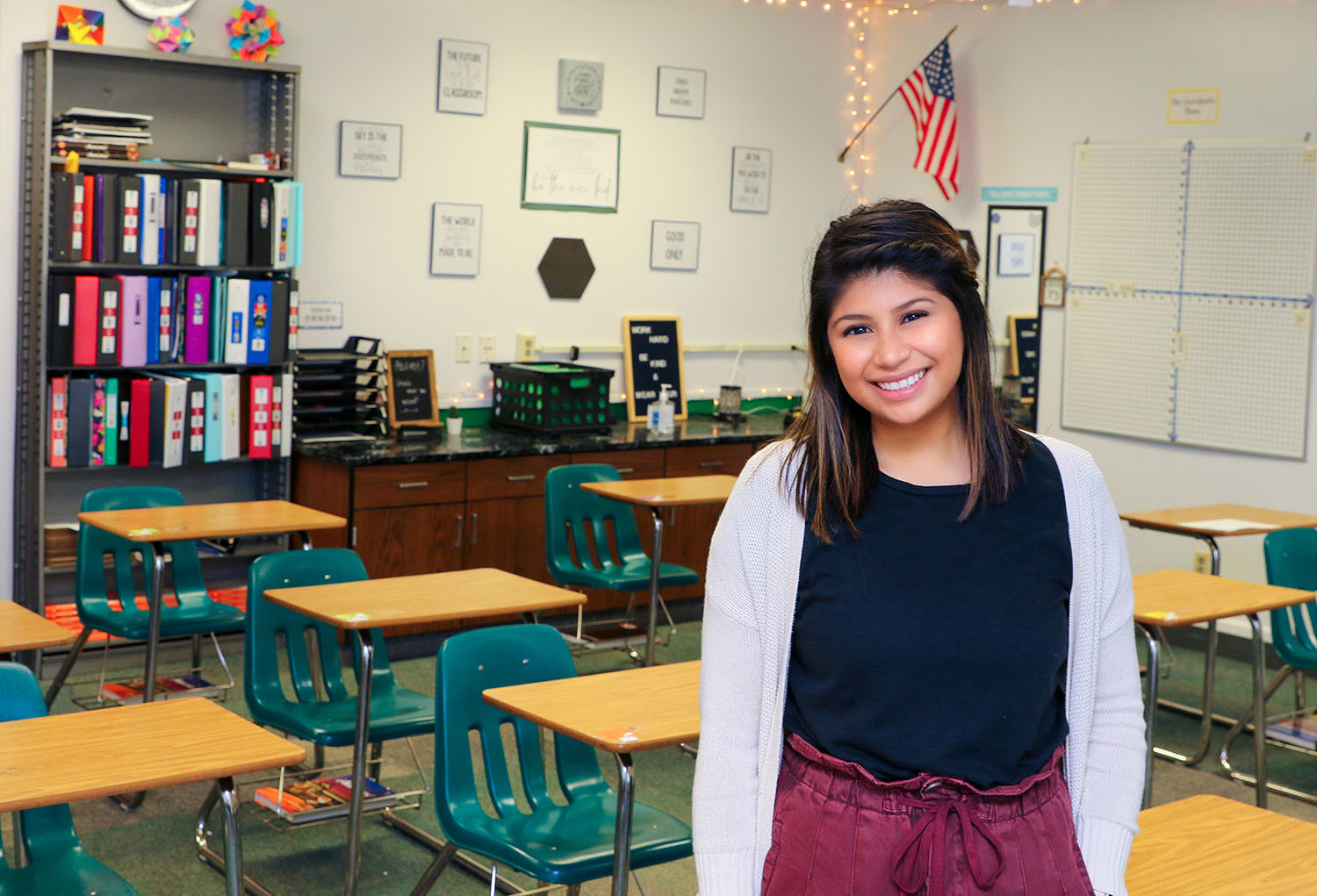 UNK graduate Odalys Cruz, a seventh-grade math and Spanish teacher at Schuyler Middle School, recently received the Rookie of the Year award from the Nebraska Association of Teachers of Mathematics. The award honors Nebraska math teachers in their first three years of service who demonstrate passion and excellence in math education.