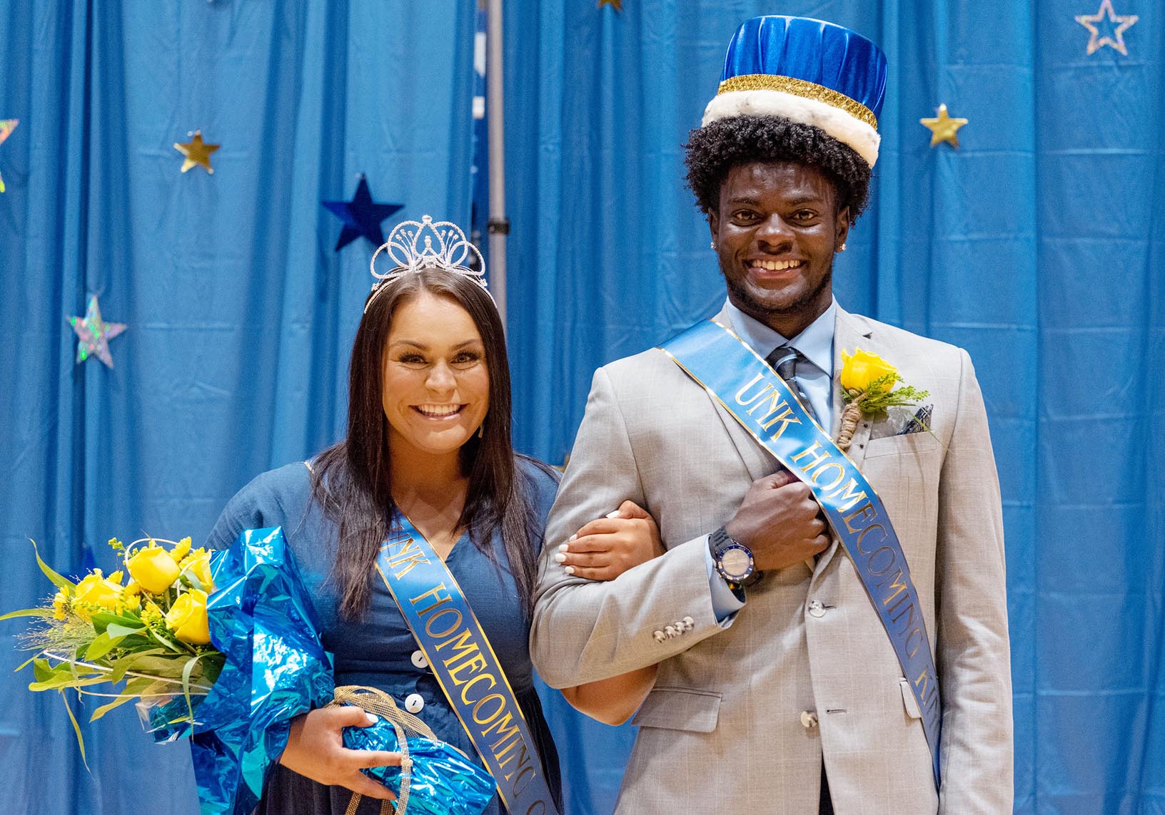 Fayth Jackson of Lincoln and Gabriel Amegatcher of Romeoville, Illinois, were crowned UNK homecoming queen and king during a ceremony Thursday evening.