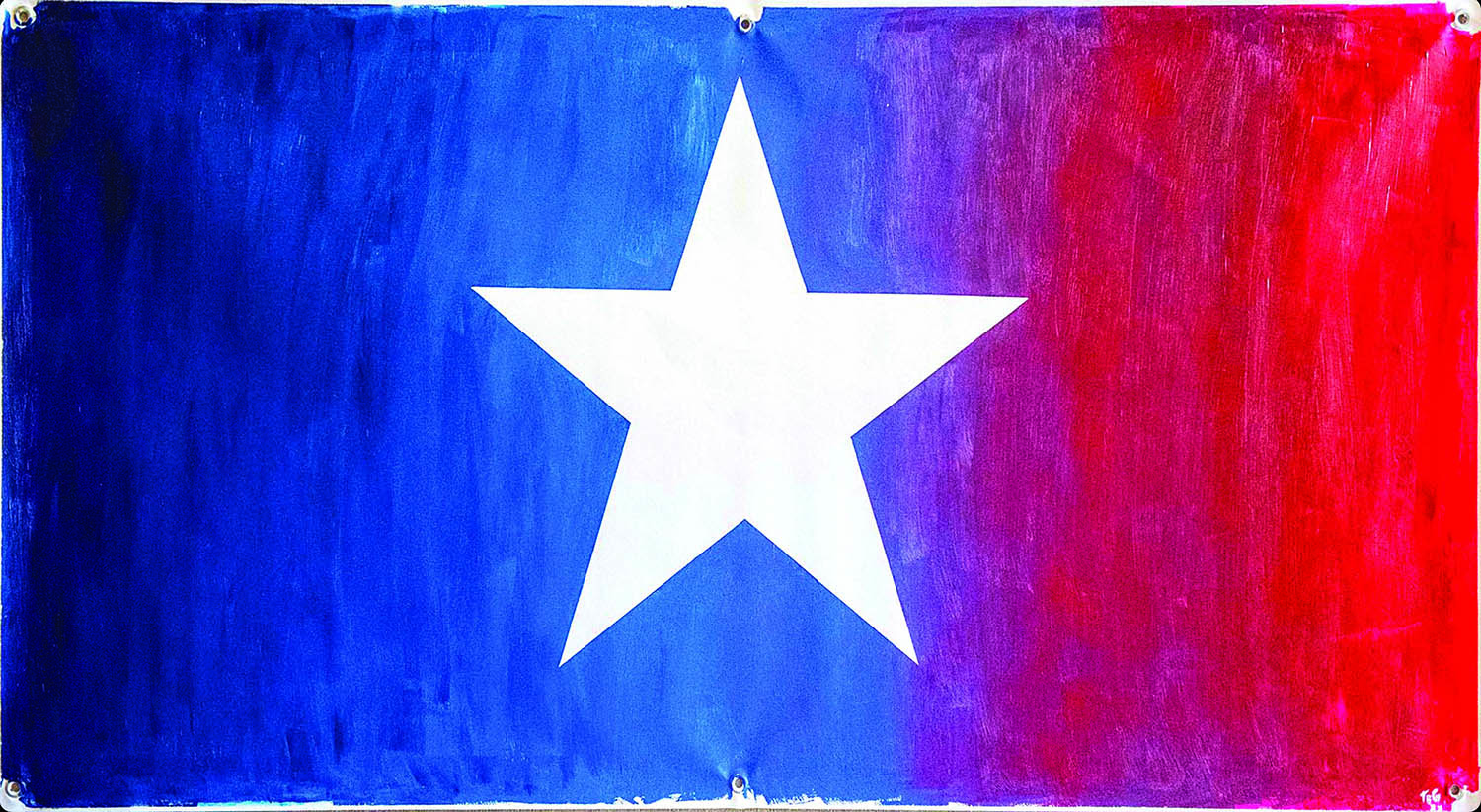 UNK assistant art professor Tim Garth created this painting for Belmont University’s Unity Flag Project. The transition from blue to red represents the merging of the political divide and the star symbolizes Nebraska’s unique, one-house Legislature. (Courtesy photo)