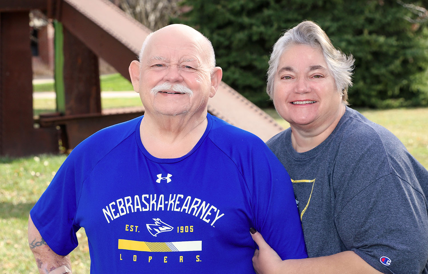 UNK employee Kenny Van Horn and his wife Patty are grateful for the care he received at CHI Health Good Samaritan while battling COVID-19. Van Horn spent 60 days at the Kearney hospital, including three weeks in the intensive care unit. (Photos by Todd Gottula, UNK Communications)