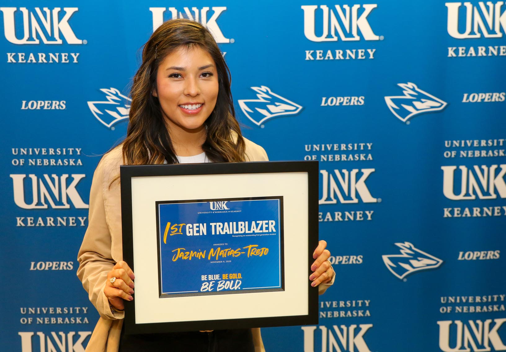Jazmin Matias-Trejo, a junior from Wood River, received UNK’s Trailblazer Award, which honors an outstanding first-generation student.