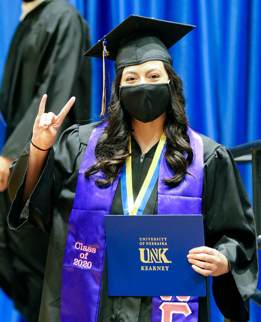 Abigail Almanza of Imperial graduated from UNK on Friday with a bachelor’s degree in elementary education.