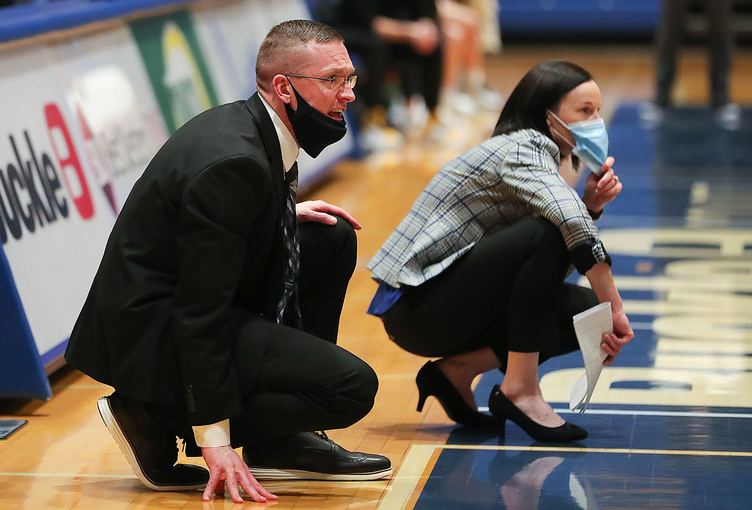 Devin and Carrie Eighmey lead the UNK women’s basketball team during a Jan. 28 home game against Fort Hays State. The Lopers (16-2) are ranked 13th nationally in the WBCA Coaches Poll and 15th in the D2SIDA Media Poll.