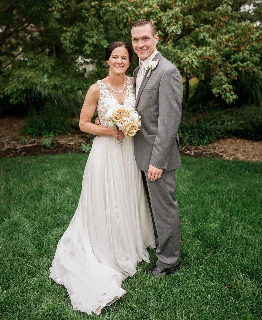 UNK women’s basketball coaches Carrie and Devin Eighmey were married Sept. 3, 2016, at Yanney Park in Kearney. They coached their first game together two months later. (Courtesy photo)