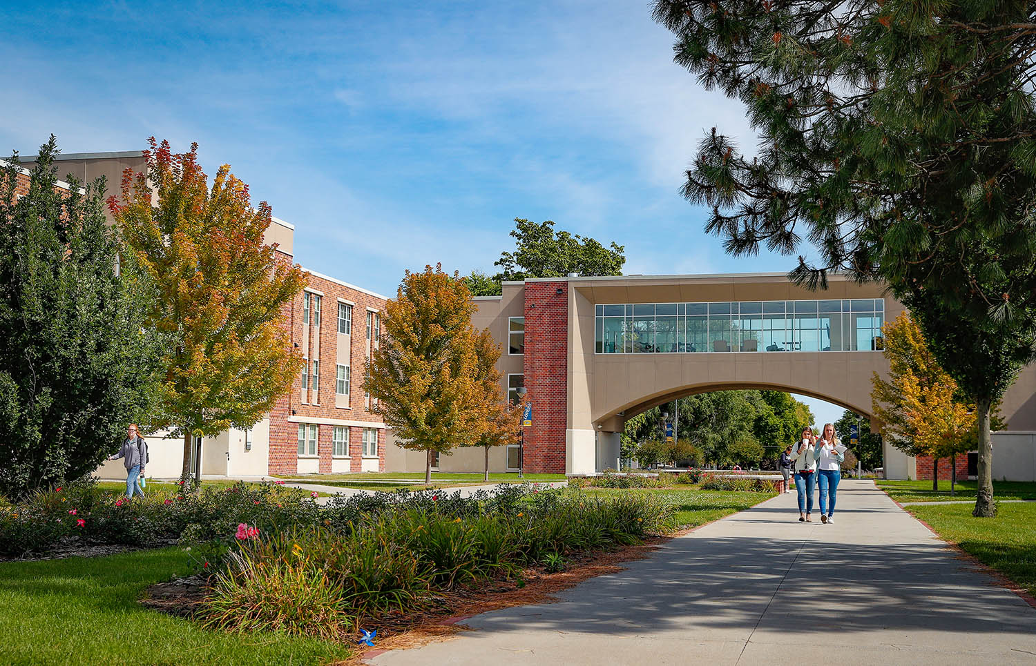 William Nester, the first chancellor of UNK, led the school’s transition into the University of Nebraska system in 1991. Nester Hall is named in his honor, with the University View elevated walkway and lounge representing his vision for the campus.