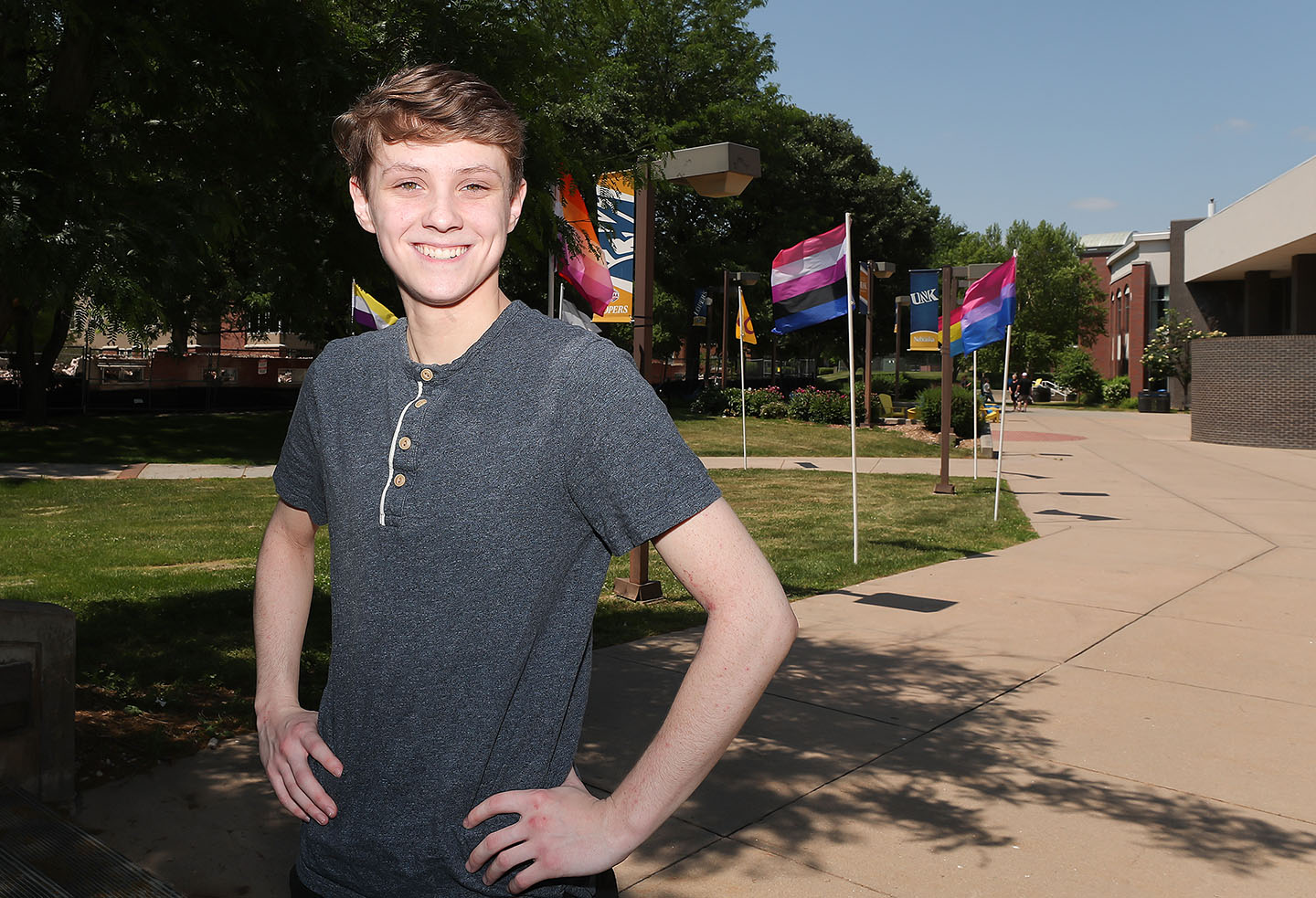 UNK sophomore Ryan Sikes serves as president of PRISM, a campus organization that promotes awareness of the LGBTQIA+ community and provides a safe, welcoming space for these students and their allies. (Photos by Erika Pritchard, UNK Communications)