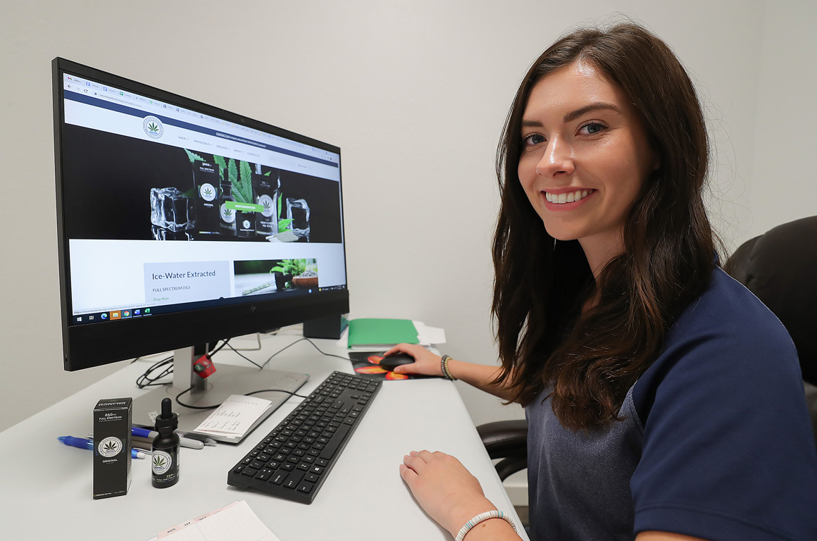 UNK senior Madi Levander interned this summer at Sweetwater Hemp Company near Pleasanton. She learned everything about the industry, including the benefits of hemp, the CBD extraction process and how to market, sell and ship products.