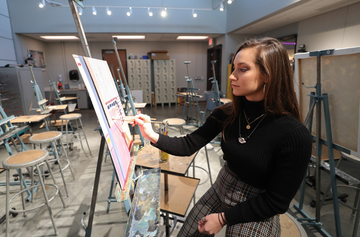 The creative process is a form of self-reflection for UNK senior Ally Carpenter, who uses art to express her emotions, thoughts and ideas.