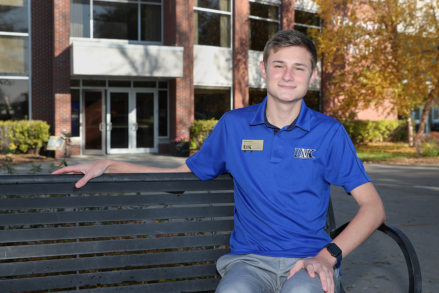 UNK senior DJ Hardwick serves campus in a variety of roles. He’s the student coordinator in the Office of Student and Family Transitions, as well as a resident assistant and student representative on the First Generation Leadership Team. (Photos by Erika Pritchard, UNK Communications)