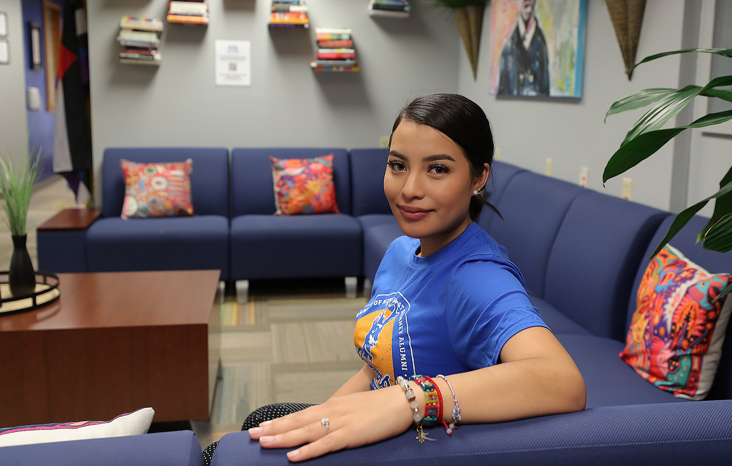 Jazmin Urbina doesn’t know where she’d be today without the financial support she received at UNK. Urbina, who graduated Friday with a bachelor’s degree in elementary education, was awarded scholarships that covered her tuition and room and board. (Photo by Erika Pritchard, UNK Communications) 