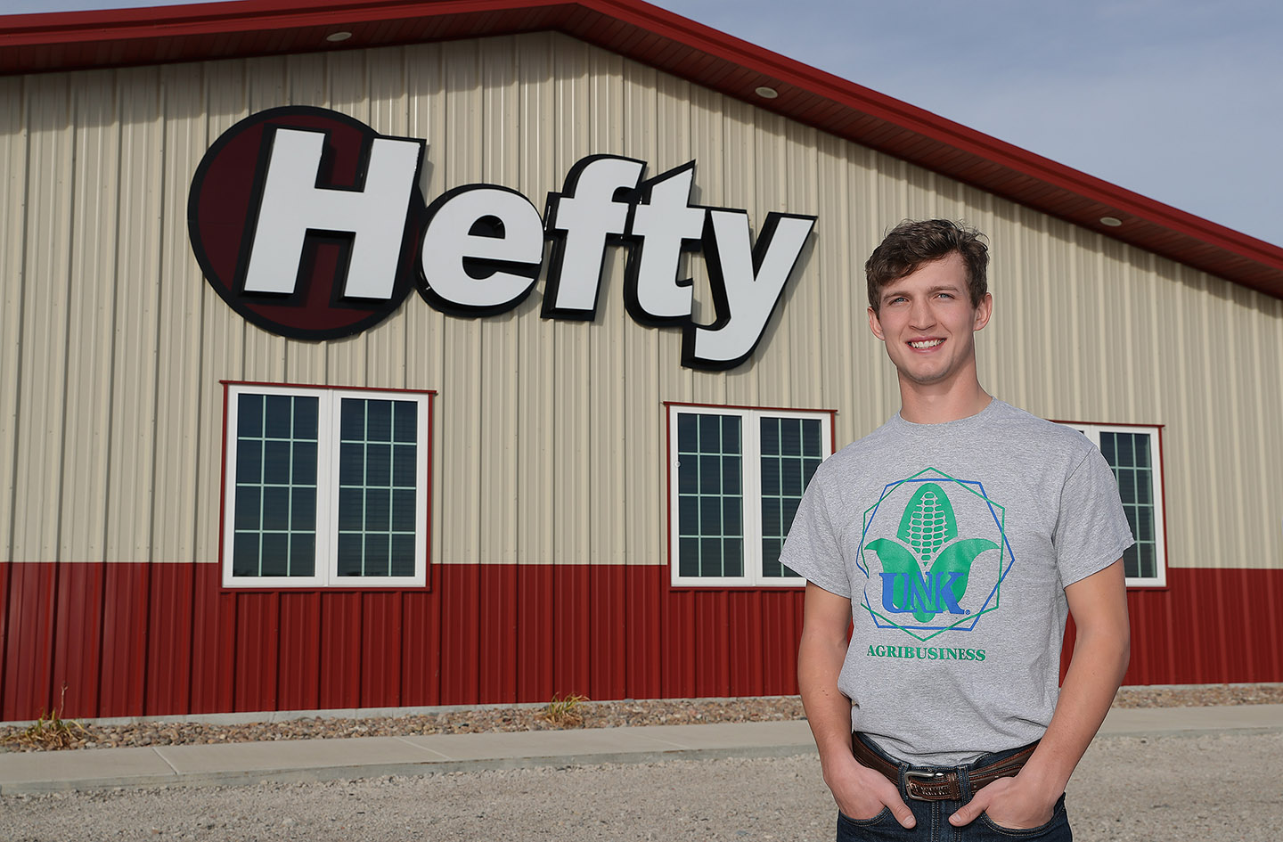 Michael Gibbens doesn’t have to worry about finding a job after graduation. The UNK senior already accepted an advanced sales internship/training position with Hefty Seed Company in Wood River. (Photos by Erika Pritchard, UNK Communications)