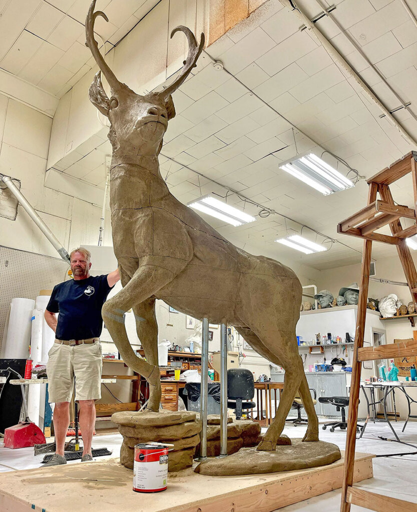 Mark Lundeen is creating a 10-feet-tall bronze antelope sculpture that will be installed on the UNK campus.