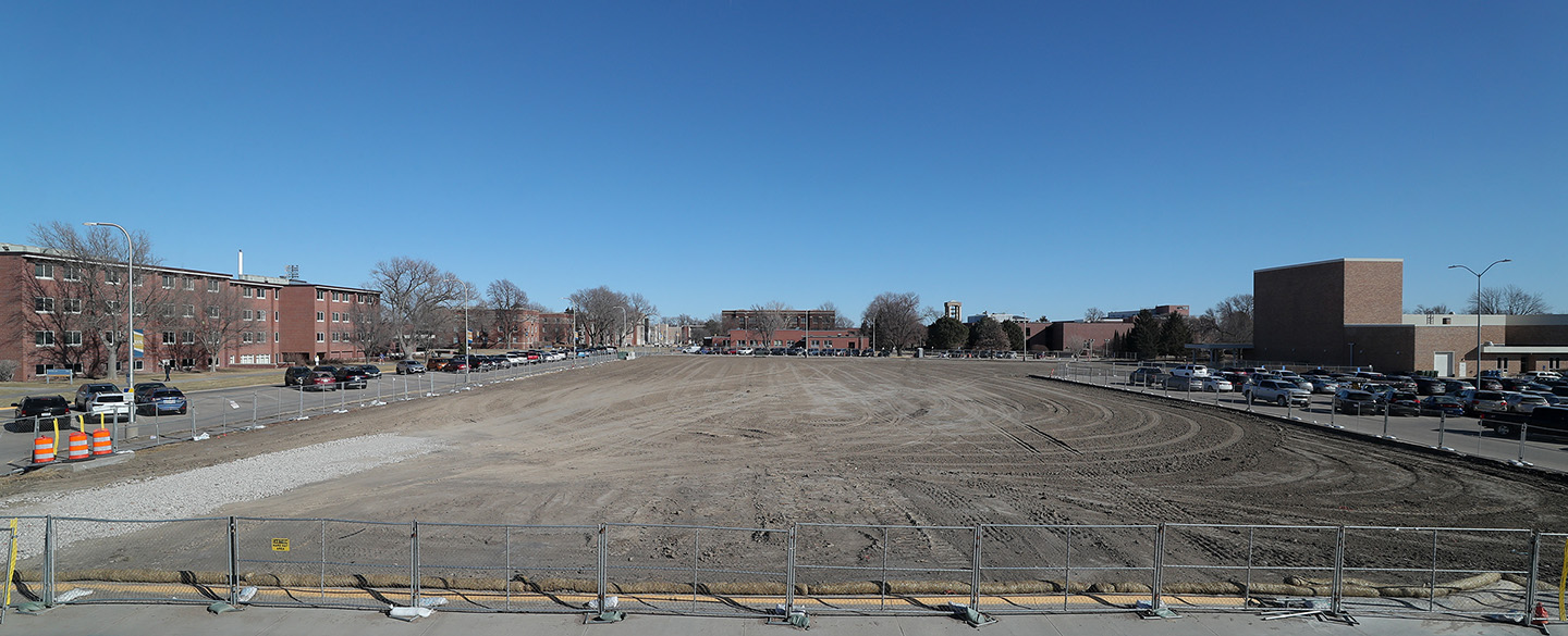 Demolition of UNK’s Otto Olsen building was completed last month, with dirt work and final grading finished last week.