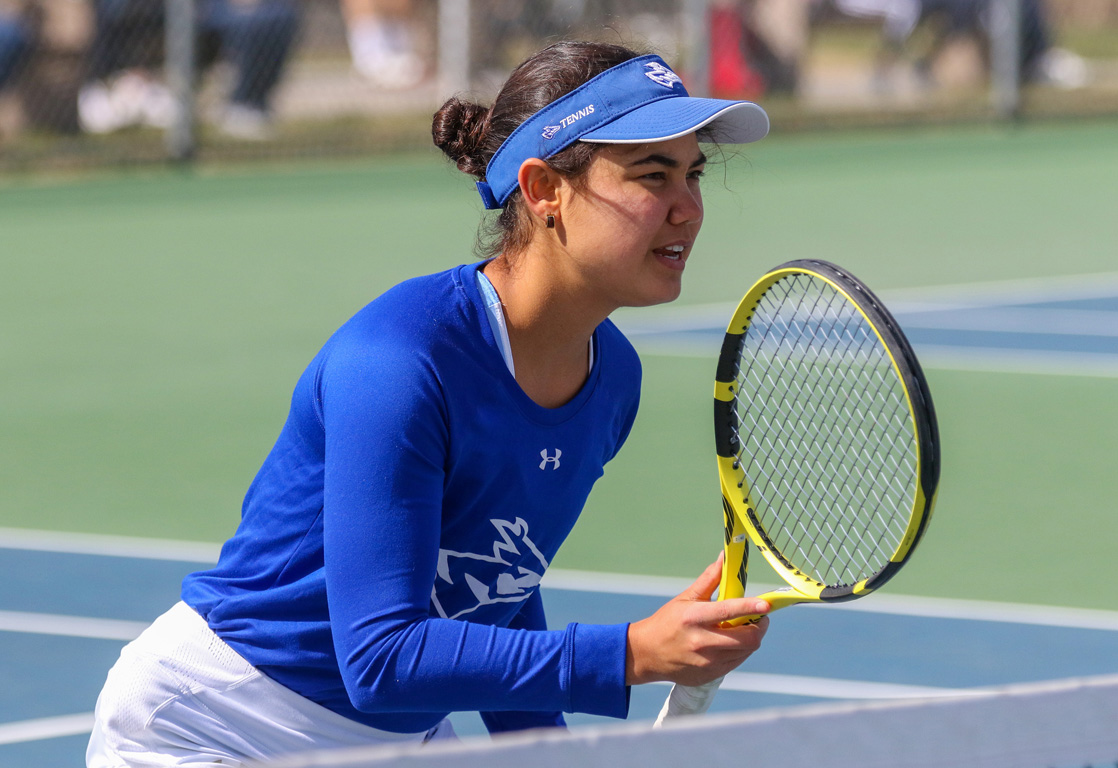 UNK sophomore Jazmin Zamorano is pictured during an April 9 match against Newman University.