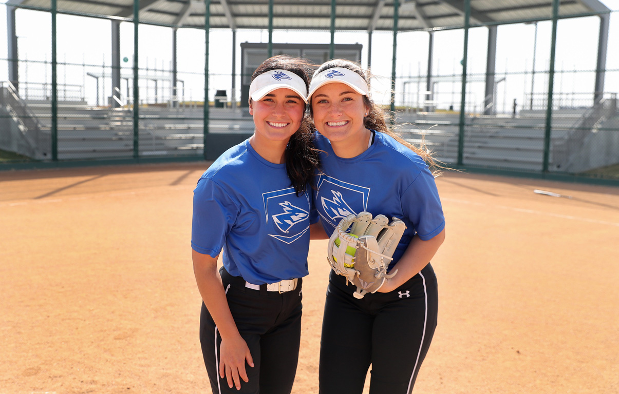 UNK seniors Abbie Vodicka, left, and Carlee Liesch have been teammates since 2014. They’ve played in a combined 296 games for the Lopers, with 288 starts.