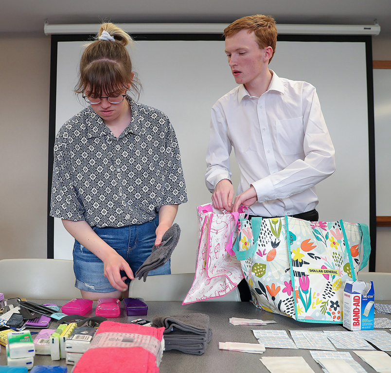 UNK students Haley Mazour and Tanner Butler organized the project supporting Ukrainian refugees.