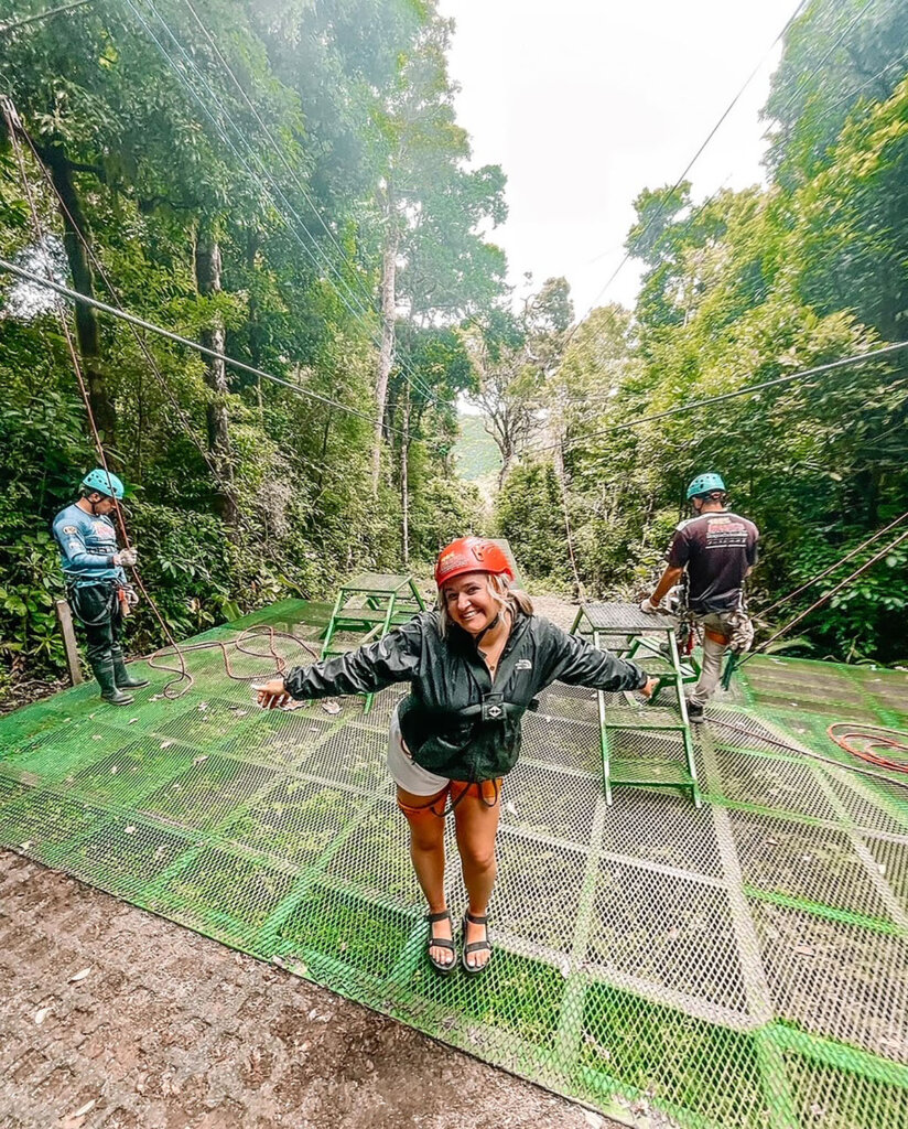 Zip lining was among the many activities UNK senior Tatum Vondra enjoyed during her recent study abroad trip to Costa Rica. (Courtesy photos)