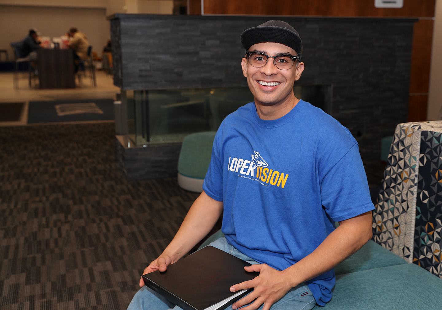 Francisco Cantillo came to UNK in 2011 to learn English. Now, he’s back on campus pursuing a bachelor’s degree in chemistry. (Photos by Erika Pritchard, UNK Communications)