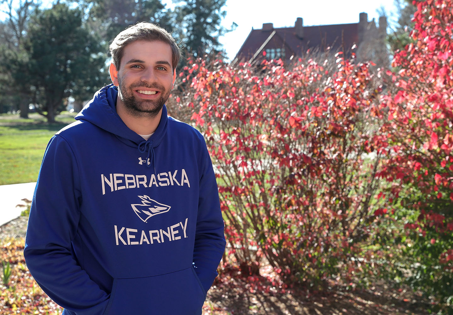 Aidan Weidner is studying elementary education with minors in special education and coaching at UNK. He’s also involved in numerous campus organizations. (Photo by Erika Pritchard, UNK Communications)
