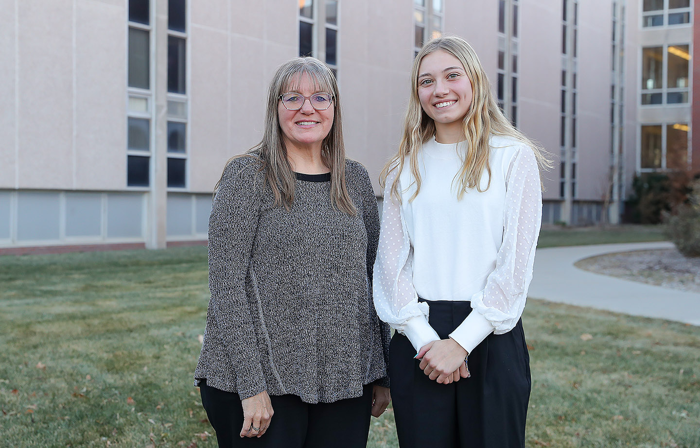 UNK freshman Ella Buhlke, right, calls biology professor Kim Carlson “one of my biggest role models.” “As a woman in STEM, it’s important to see other women in STEM who are strong, independent and successful in their careers. It’s really nice to work with her and observe her in that way,” she said.