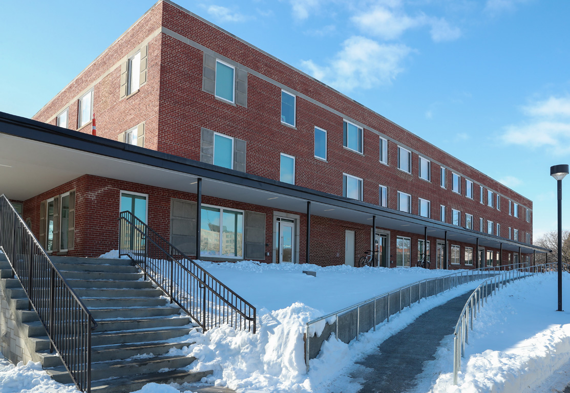 Located just east of the Nebraskan Student Union, Martin Hall is the new home for five UNK fraternities. The nearly 70-year-old residence hall reopened in mid-January following a major renovation. (Photo by Erika Pritchard, UNK Communications)
