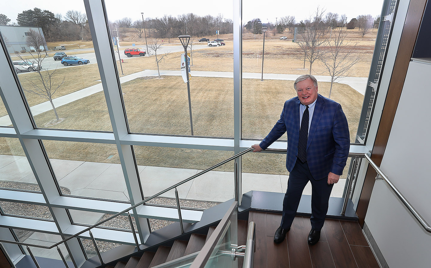 UNK Chancellor Doug Kristensen is pictured inside the Health Science Education Complex on campus.