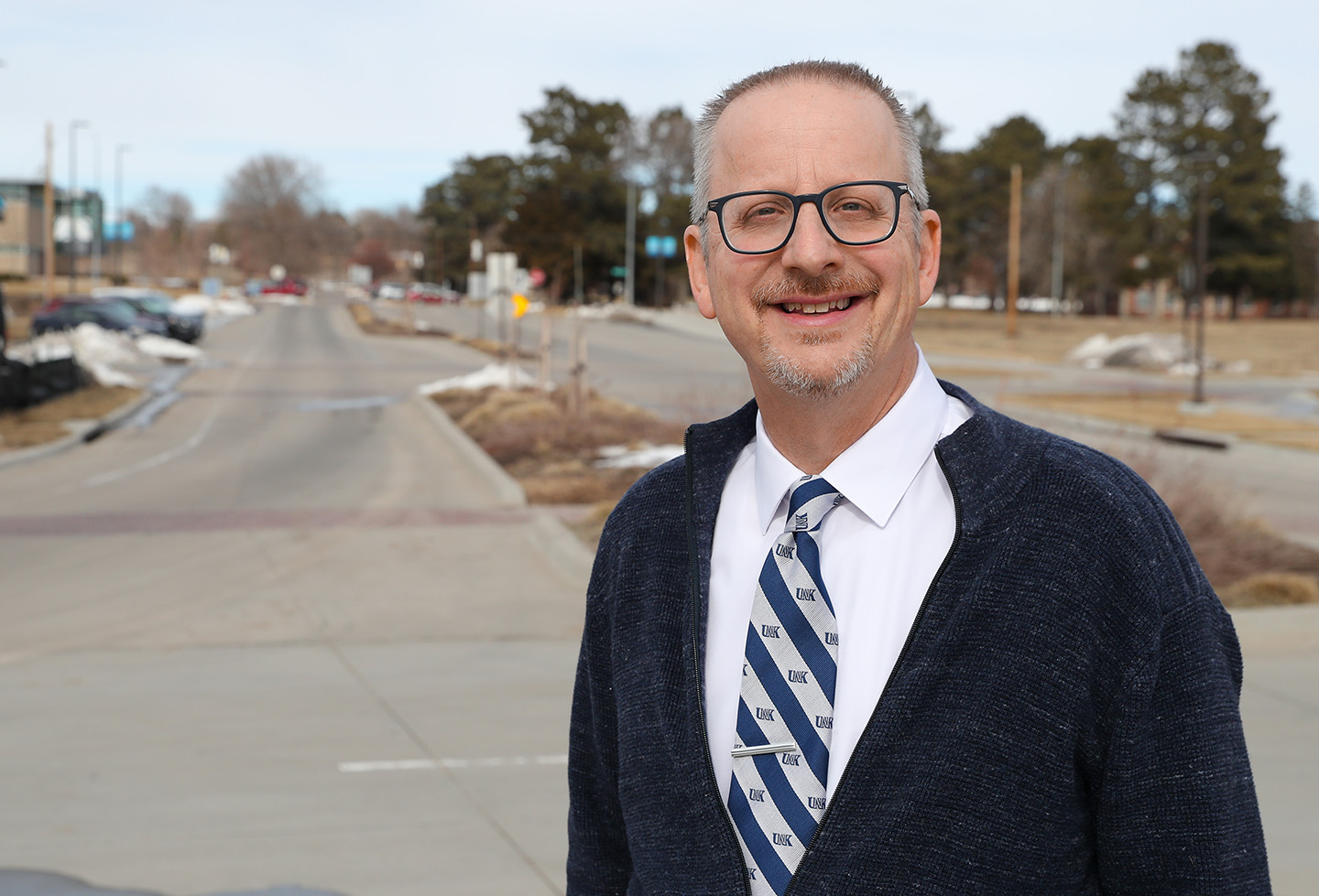 UNK chemistry professor Chris Exstrom is part of a research team that will study ways to improve recycled concrete while lowering carbon dioxide levels in the atmosphere. (Photos by Erika Pritchard, UNK Communications)