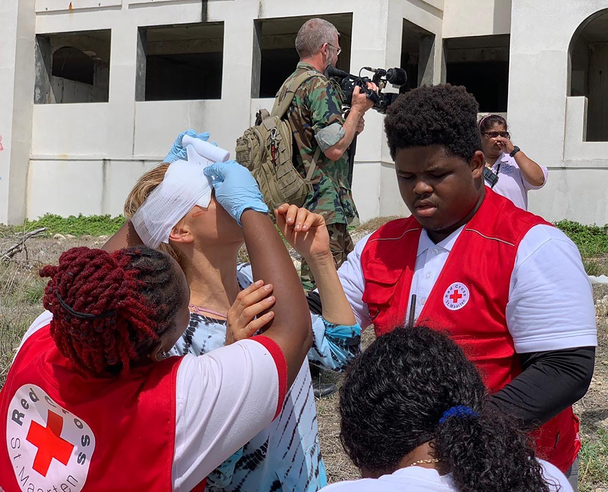 Shawn Peterson volunteered with the Red Cross in Sint Maarten, and he continues to serve his community while attending UNK. (Courtesy photo)