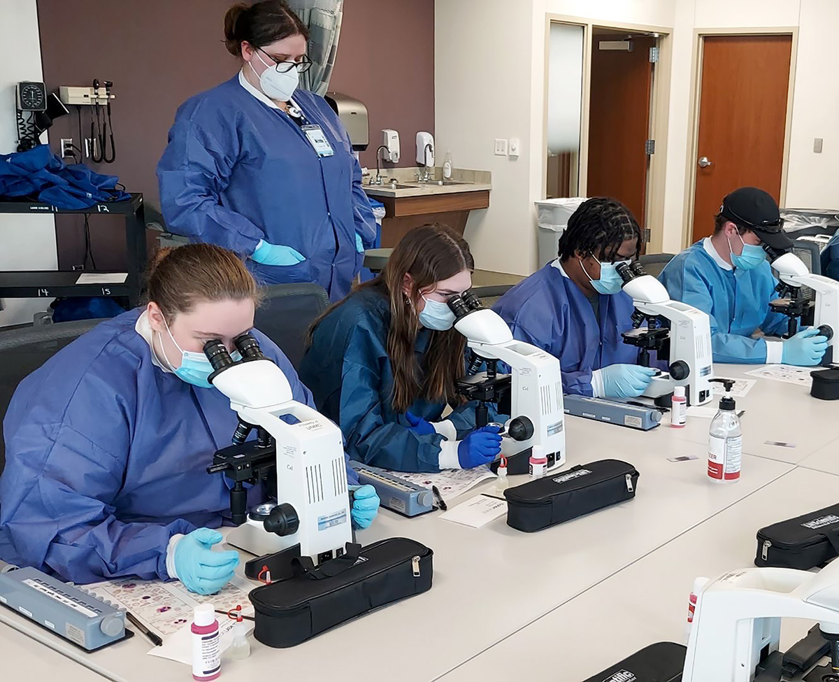 Shawn Peterson, second from right, is part of the pre-medicine and pre-medical lab science programs at UNK. (Courtesy photo)