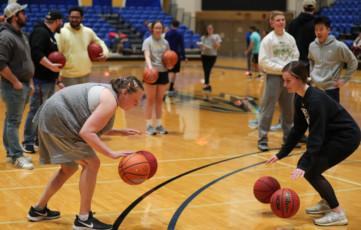 UNK Unified Intramurals is a new partnership with Special Olympics Nebraska that brings college students and individuals with intellectual disabilities together through sports. (Photos by Erika Pritchard, UNK Communications)