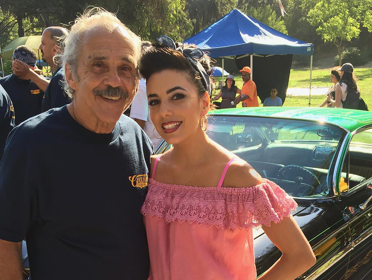 Pepe Serna is pictured with Eva Longoria. He’s featured in her upcoming film “Flamin’ Hot.”
